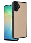 Mey İthalat®  Samsung Galaxy A06 Kılıf Aras Deri Kapak - Pudra