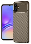 Mey İthalat®  Samsung Galaxy A06 Kılıf Auto Focus Karbon Kapak - Kahverengi
