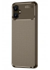 Mey İthalat®  Samsung Galaxy A06 Kılıf Auto Focus Karbon Kapak - Kahverengi