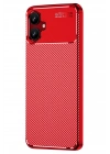 Mey İthalat®  Samsung Galaxy A06 Kılıf Auto Focus Karbon Kapak - Kırmızı