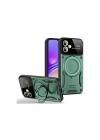 Mey İthalat®  Samsung Galaxy A06 Kılıf Joy Lens Standlı Kapak - Koyu Yeşil
