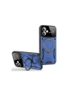 Mey İthalat®  Samsung Galaxy A06 Kılıf Joy Lens Standlı Kapak - Lacivert