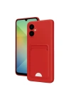 Mey İthalat®  Samsung Galaxy A06 Kılıf Kelvin Kartvizitli Silikon - Kırmızı