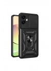 Mey İthalat®  Samsung Galaxy A06 Kılıf Pars Lens Yüzüklü Silikon - Siyah