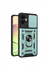 Mey İthalat®  Samsung Galaxy A06 Kılıf Pars Lens Yüzüklü Silikon - Yeşil