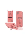 Mey İthalat®  Samsung Galaxy A06 Kılıf Zuma Kartvizitli Yüzüklü Silikon - Pembe