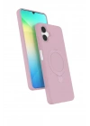 Mey İthalat®  Samsung Galaxy A06 Regal Magsafe Standlı Kapak - Açık Pembe