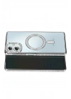 Mey İthalat®  Samsung Galaxy A07 4G Joke Simli Magneticsafe Kılıf - Gümüş