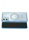 Mey İthalat®  Samsung Galaxy A07 4G Joke Simli Magneticsafe Kılıf - Mavi
