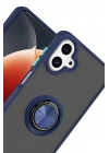 Mey İthalat®  Samsung Galaxy A07 4G Montreal Yüzüklü Silikon Kapak - Lacivert