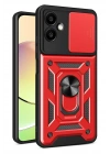 Mey İthalat®  Samsung Galaxy A07 4G Pars Lens Yüzüklü Silikon - Kırmızı