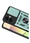 Mey İthalat®  Samsung Galaxy A07 4G Pars Lens Yüzüklü Silikon - Yeşil