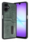 Mey İthalat®  Samsung Galaxy A07 4G Sara Kartvizitli Deri Kılıf - Yeşil