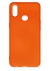 Mey İthalat®  Samsung Galaxy A10S Kılıf Nano içi Kadife Silikon - Turuncu