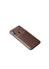 Mey İthalat®  Samsung Galaxy A11 Kılıf Auto Focus Karbon Kapak - Kahverengi