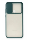 Mey İthalat®  Samsung Galaxy A11 Kılıf Palm Buzlu Kamera Sürgülü Silikon - Yeşil
