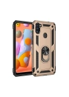 Mey İthalat®  Samsung Galaxy A11 Kılıf Sofya Yüzüklü Silikon Kapak - Gold
