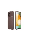 Mey İthalat®  Samsung Galaxy A13 4G Kılıf Auto Focus Karbon Kapak - Kahverengi