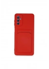 Mey İthalat®  Samsung Galaxy A14 4G Kılıf Kelvin Kartvizitli Silikon - Kırmızı