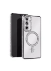 Mey İthalat®  Samsung Galaxy A15 4G Joke Simli Magneticsafe Kılıf - Gümüş