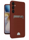 Mey İthalat®  Samsung Galaxy A16 5G Kılıf Kelvin Kartvizitli Silikon - Bordo