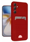 Mey İthalat®  Samsung Galaxy A16 5G Kılıf Kelvin Kartvizitli Silikon - Kırmızı