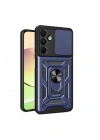 Mey İthalat®  Samsung Galaxy A16 5G Kılıf Pars Lens Yüzüklü Silikon - Lacivert