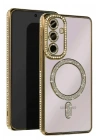 Mey İthalat®  Samsung Galaxy A17 5G Joke Simli Magneticsafe Kılıf - Gold