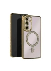 Mey İthalat®  Samsung Galaxy A17 5G Joke Simli Magneticsafe Kılıf - Gold