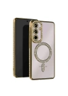 Mey İthalat®  Samsung Galaxy A17 5G Joke Simli Magneticsafe Kılıf - Gold