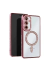 Mey İthalat®  Samsung Galaxy A17 5G Joke Simli Magneticsafe Kılıf - Pembe