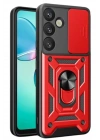 Mey İthalat®  Samsung Galaxy A17 5G Pars Lens Yüzüklü Silikon - Kırmızı
