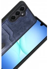 Mey İthalat®  Samsung Galaxy A17 5G Sara Kartvizitli Deri Kılıf - Lacivert