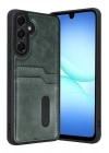 Mey İthalat®  Samsung Galaxy A17 5G Sara Kartvizitli Deri Kılıf - Yeşil