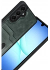 Mey İthalat®  Samsung Galaxy A17 5G Sara Kartvizitli Deri Kılıf - Yeşil