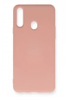 Mey İthalat®  Samsung Galaxy A20S Kılıf Nano içi Kadife Silikon - Pudra