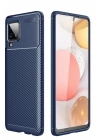 Mey İthalat®  Samsung Galaxy A22 Kılıf Auto Focus Karbon Kapak - Lacivert