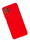 Mey İthalat®  Samsung Galaxy A22 Kılıf Lansman Glass Kapak - Kırmızı