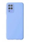 Mey İthalat®  Samsung Galaxy A22 Kılıf Lansman Glass Kapak - Mavi