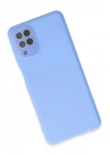 Mey İthalat®  Samsung Galaxy A22 Kılıf Lansman Glass Kapak - Mavi