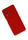 Mey İthalat®  Samsung Galaxy A22 Kılıf Nano içi Kadife Silikon - Kırmızı