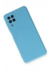 Mey İthalat®  Samsung Galaxy A22 Kılıf Nano içi Kadife Silikon - Mavi