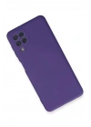 Mey İthalat®  Samsung Galaxy A22 Kılıf Nano içi Kadife Silikon - Mor