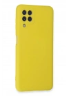 Mey İthalat®  Samsung Galaxy A22 Kılıf Nano içi Kadife Silikon - Sarı
