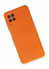 Mey İthalat®  Samsung Galaxy A22 Kılıf Nano içi Kadife Silikon - Turuncu
