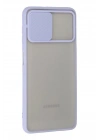 Mey İthalat®  Samsung Galaxy A22 Kılıf Palm Buzlu Kamera Sürgülü Silikon - Lila