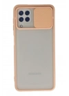 Mey İthalat®  Samsung Galaxy A22 Kılıf Palm Buzlu Kamera Sürgülü Silikon - Pembe