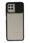 Mey İthalat®  Samsung Galaxy A22 Kılıf Palm Buzlu Kamera Sürgülü Silikon - Siyah