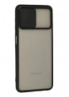 Mey İthalat®  Samsung Galaxy A22 Kılıf Palm Buzlu Kamera Sürgülü Silikon - Siyah