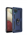 Mey İthalat®  Samsung Galaxy A22 Kılıf Sofya Yüzüklü Silikon Kapak - Lacivert